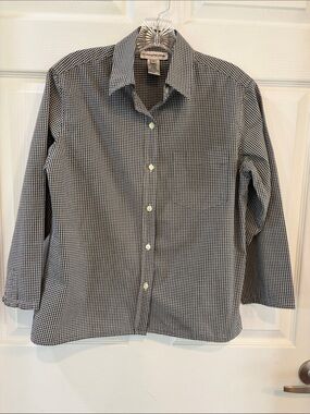 Evan Picone Black & White Checked Shirt